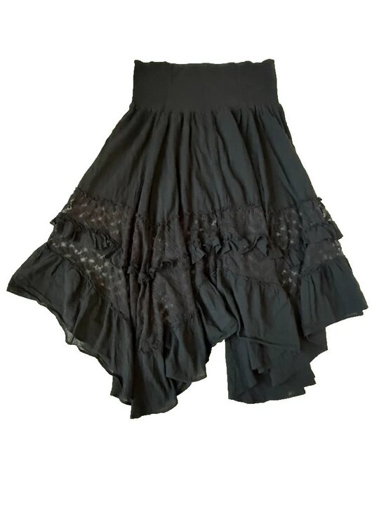 NATURAL LIFE Dresses & Skirts - Natural Life Womens XL Long Asymmetric Skirt Black Lace Goth Vamp Witchy Maxi